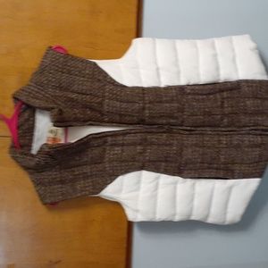 Ruff hewn brown and white quilted vest